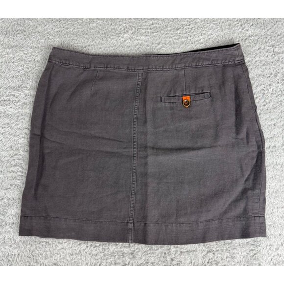 Anthropologie M & Eve Womens Gray Linen-Blend Mini Skirt W/Button Accents Sz 12 - Picture 2 of 13
